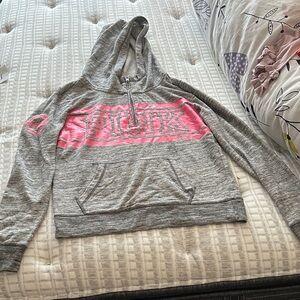 PINK Victoria's Secret Gray Hoodie with Pink Logo